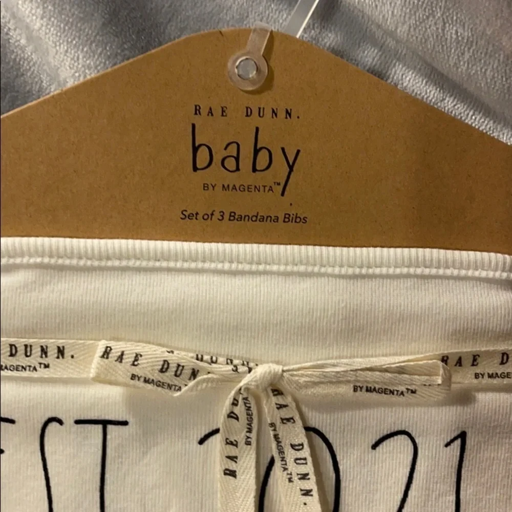 Rae Dunn White 100% Cotton Bandana Snap Bibs